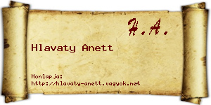 Hlavaty Anett névjegykártya